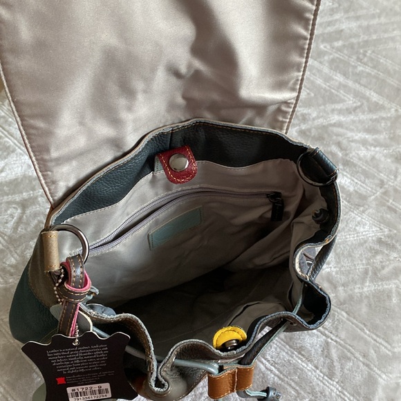 Multicolor Patchwork Leather Backpack - Picture 4 of 5